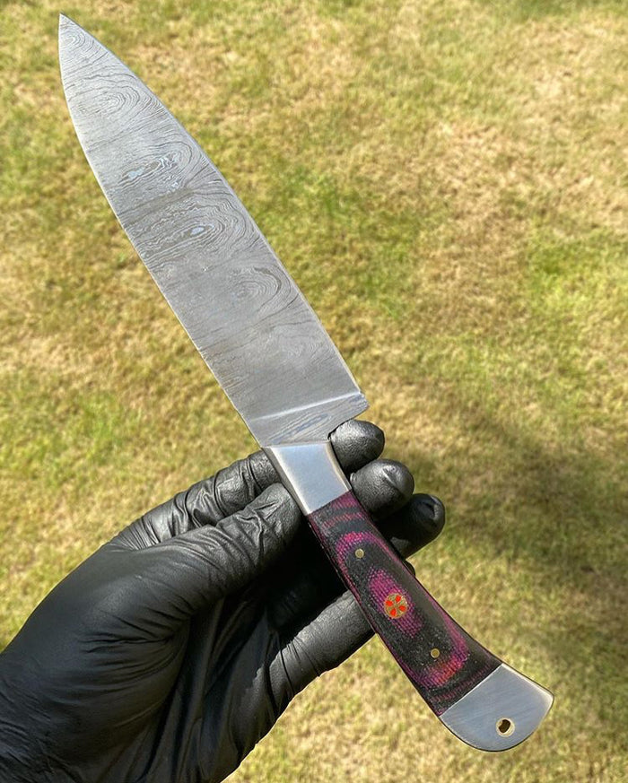 Handmade Damascus Steel Fixed Bladed chef knife cskforged