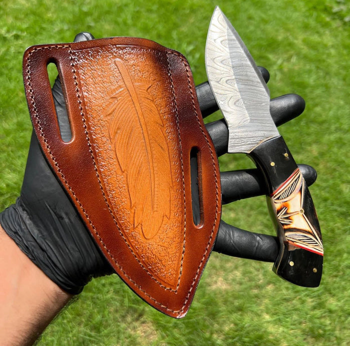 Handmade Damascus Steel Hunting Knife cskforged