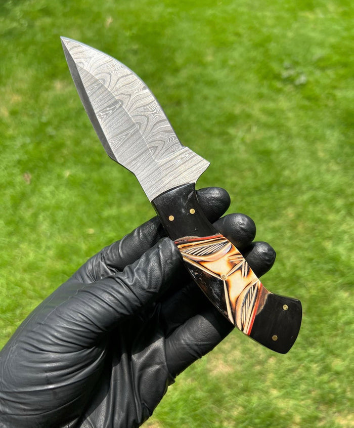 Handmade Damascus Steel Hunting Knife cskforged