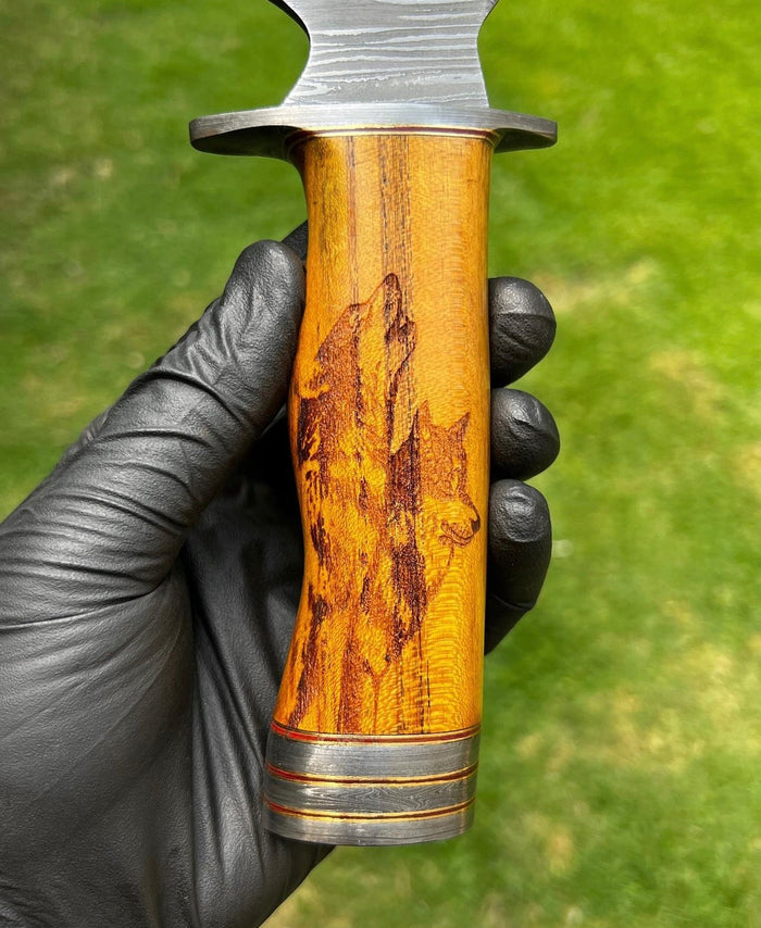 Handmade Damascus Steel Hunting Knife cskforged