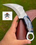 Handmade Damascus steel karambit knife cskforged