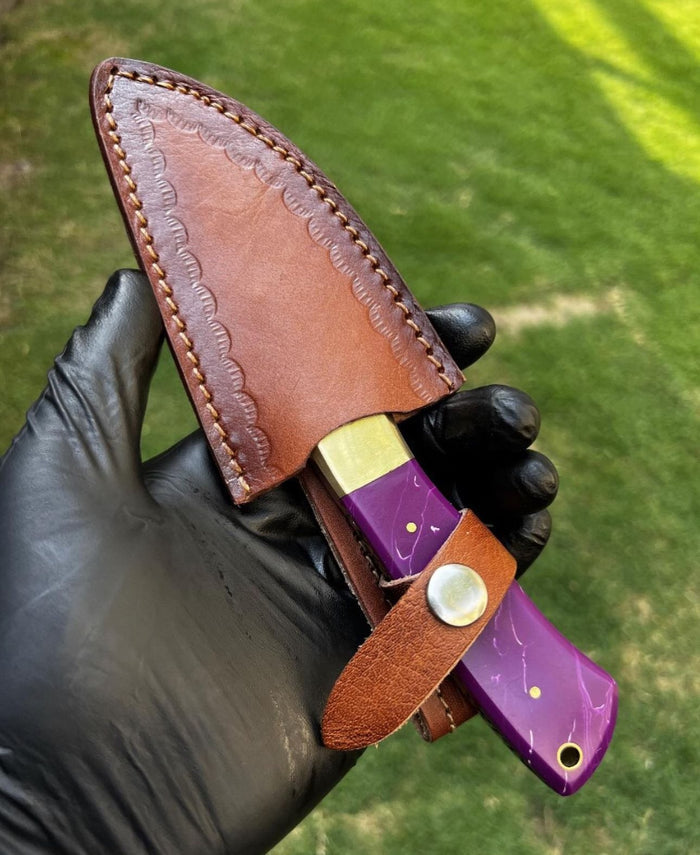 Handmade Damascus Steet Hunting Knife cskforged