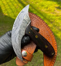 Handmade Damascus Ulu Knife cskforged