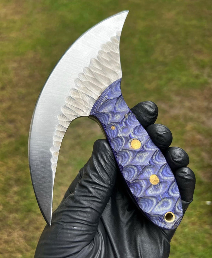 Handmade Damascus Ulu Knife cskforged