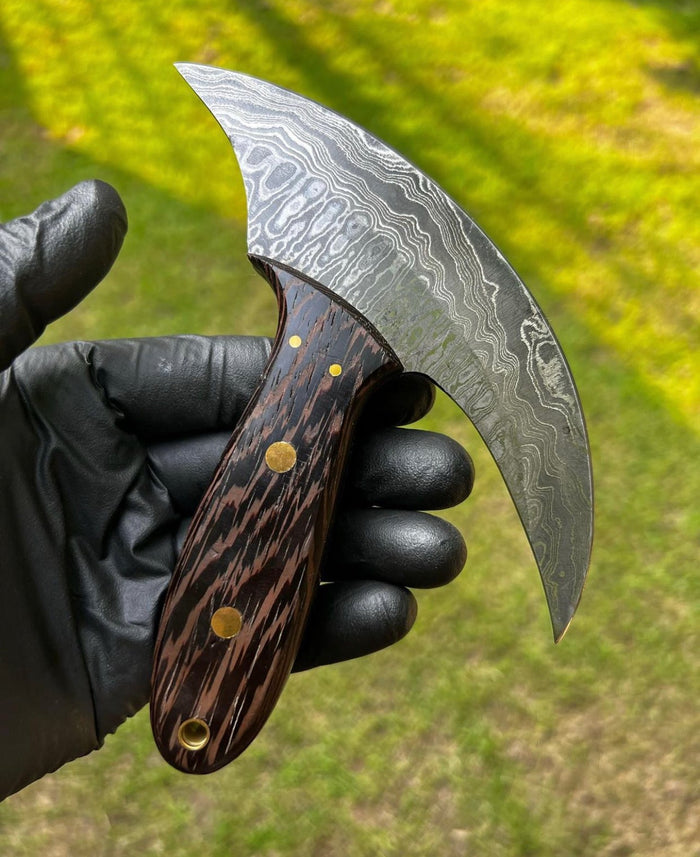 Handmade Damascus Ulu Knife cskforged