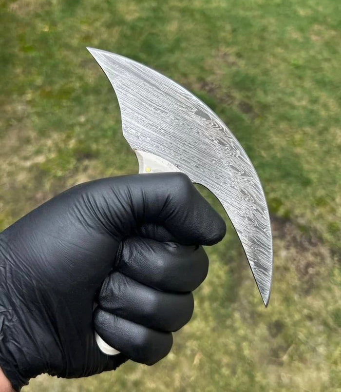 Handmade Damascus Ulu Knife cskforged