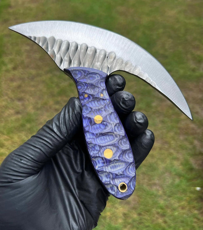 Handmade Damascus Ulu Knife cskforged