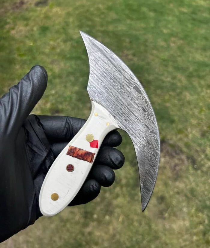 Handmade Damascus Ulu Knife cskforged