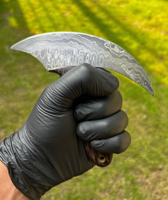 Handmade Damascus Ulu Knife cskforged