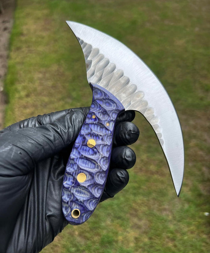 Handmade Damascus Ulu Knife cskforged