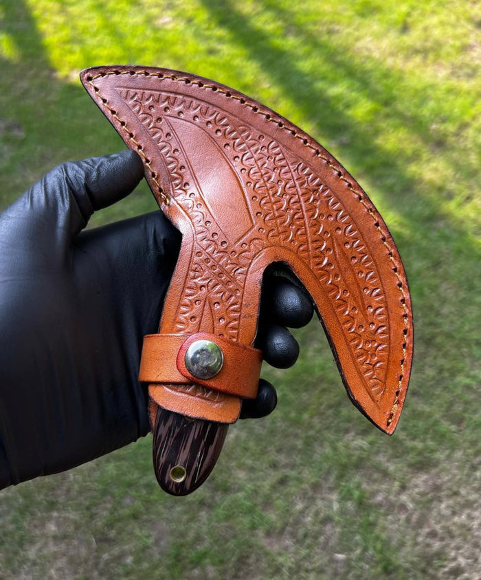 Handmade Damascus Ulu Knife cskforged