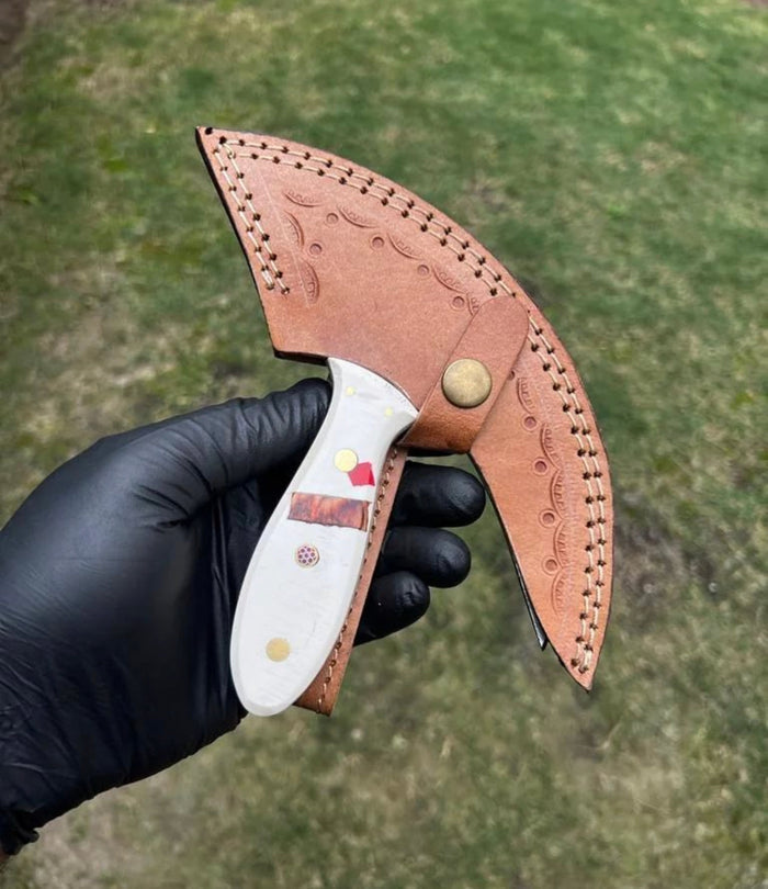 Handmade Damascus Ulu Knife cskforged