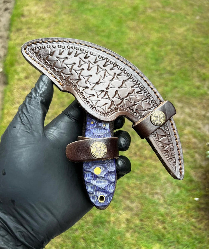 Handmade Damascus Ulu Knife cskforged