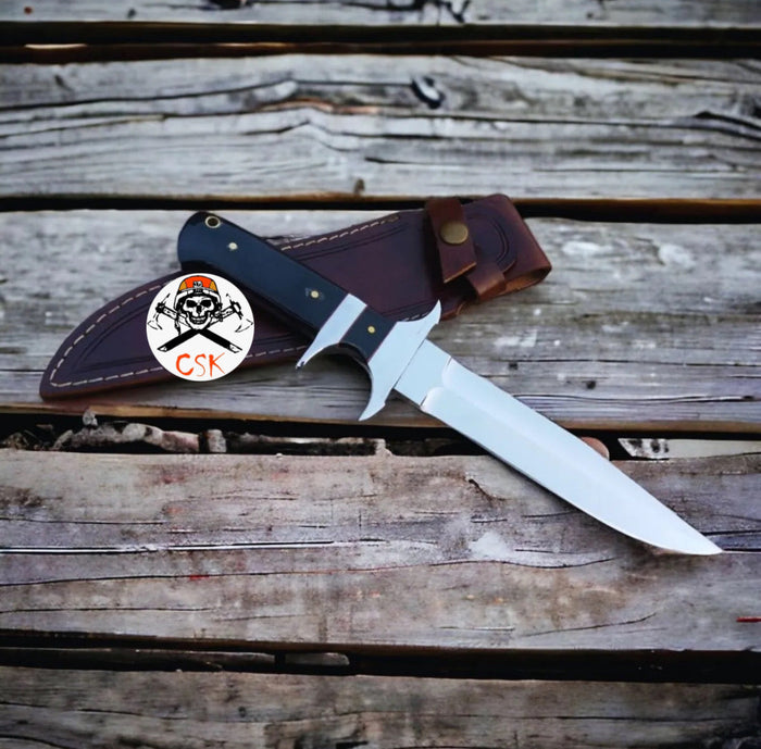 Handmade Finger Guard Loveless Knife with Micarta Handle- Full Tang build cskforged