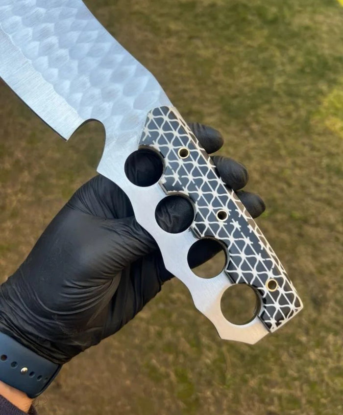 Handmade Full Tang Chopper knife with knuckle handle cskforged