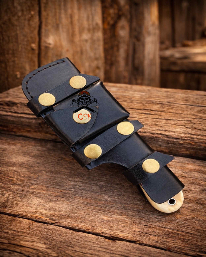 Handmade Jesse Skinner - FTW Camel Bone Handle With Horizontal & Vertical Carry cskforged