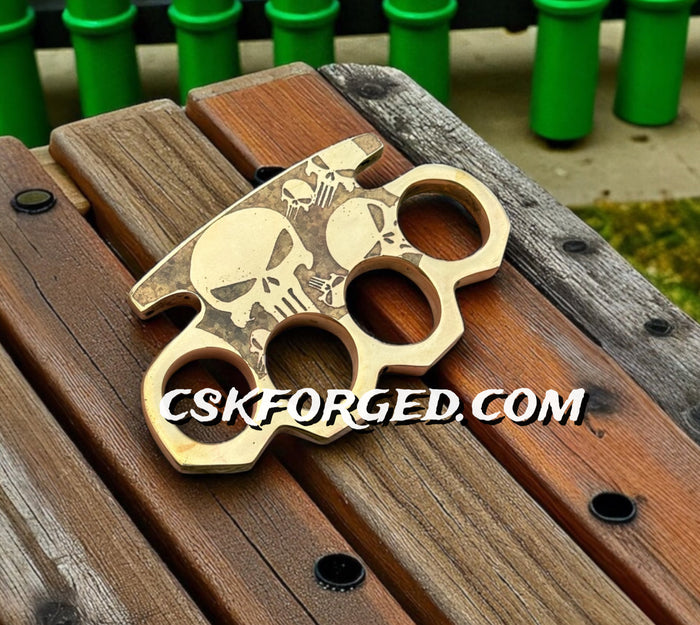 Handmade Skull Engraved Brass Knuckle cskforged