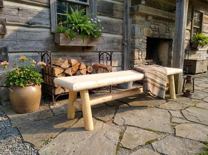 Handmade Solid Wooden Bench Cedar Creek Rustic Furniture