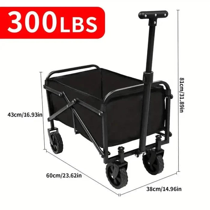 Heavy Duty Utility Portable Foldable Outdoor Beach Garden Wagon Cart with 360° All Terrain Wheels DailySale