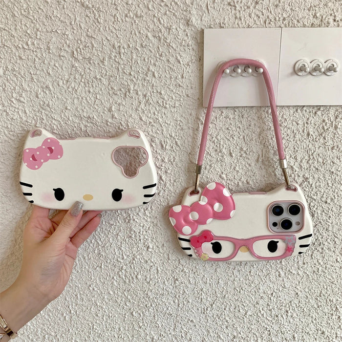 Hello Kitty Glasses Cute Pink Bow Lovely Phone Case PhoneShells