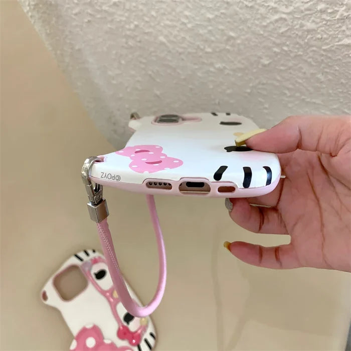 Hello Kitty Glasses Cute Pink Bow Lovely Phone Case PhoneShells