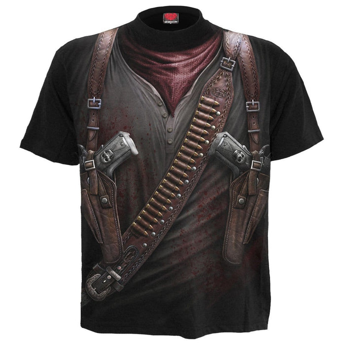HOLSTER WRAP - Allover T-Shirt Black Spiral USA