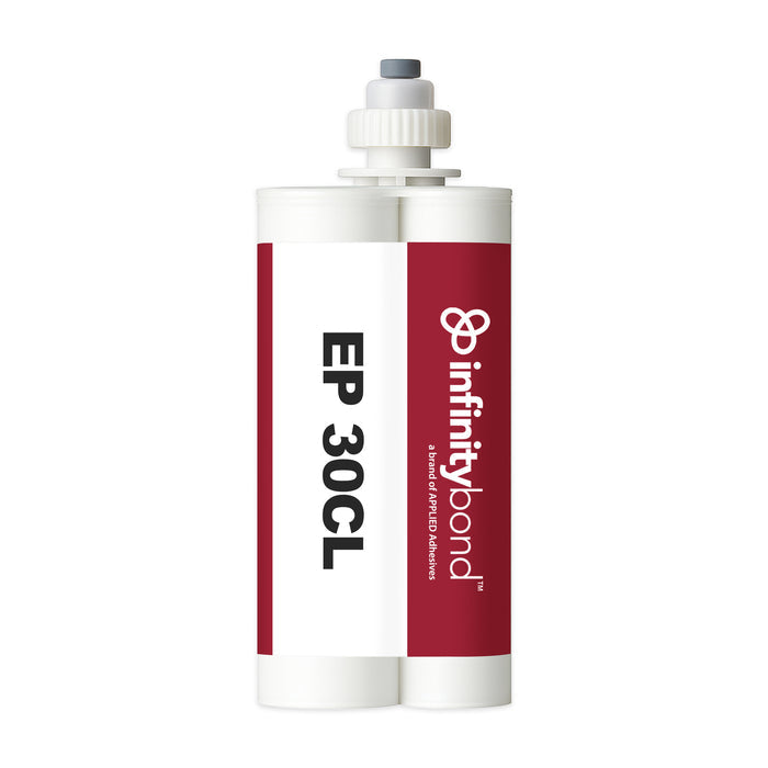 Clear 2:1 epoxy adhesive – Infinity Bond EP 30CL 400 ml C-System Cartridge, bonds glass, ceramics, and rigid plastics