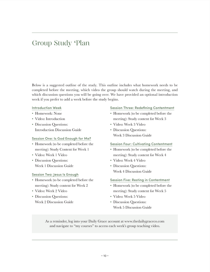 Group Study Plan of Is God Enough for Me Group Leader Guide