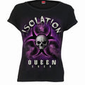 ISOLATION QUEEN - Boatneck Cap Sleeve Top Black Spiral USA