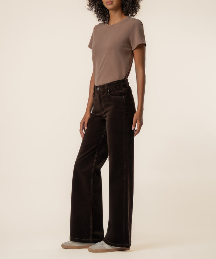 Jean Corduroy High Rise Wide Straight Leg in Brownie