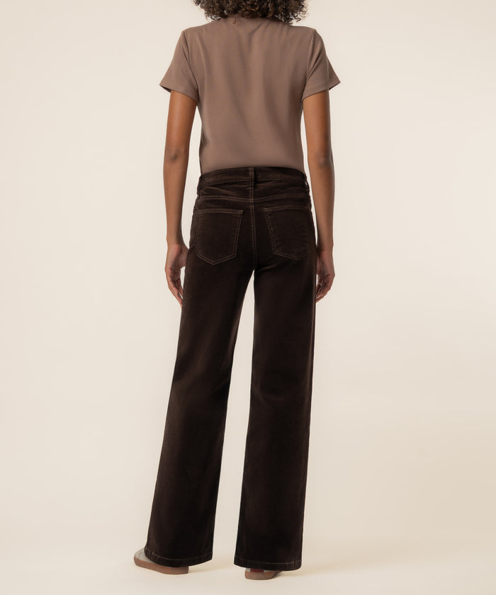 Jean Corduroy High Rise Wide Straight Leg in Brownie