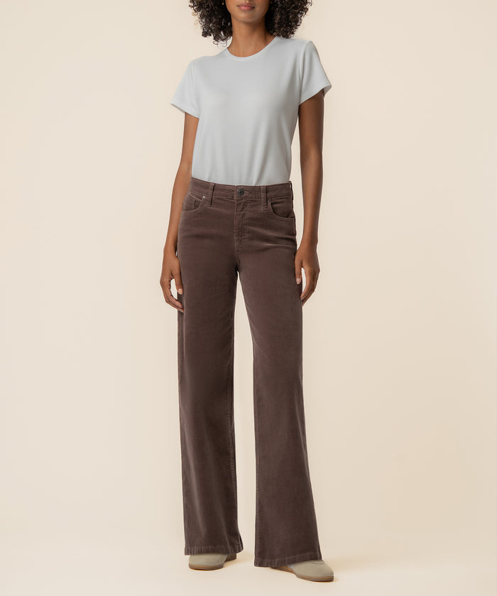 Jean Corduroy High Rise Wide Straight Leg in Mocha
