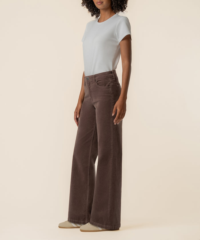 Jean Corduroy High Rise Wide Straight Leg in Mocha