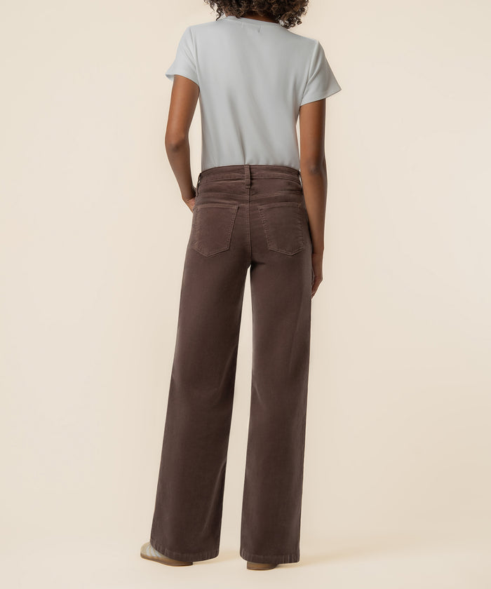 Jean Corduroy High Rise Wide Straight Leg in Mocha