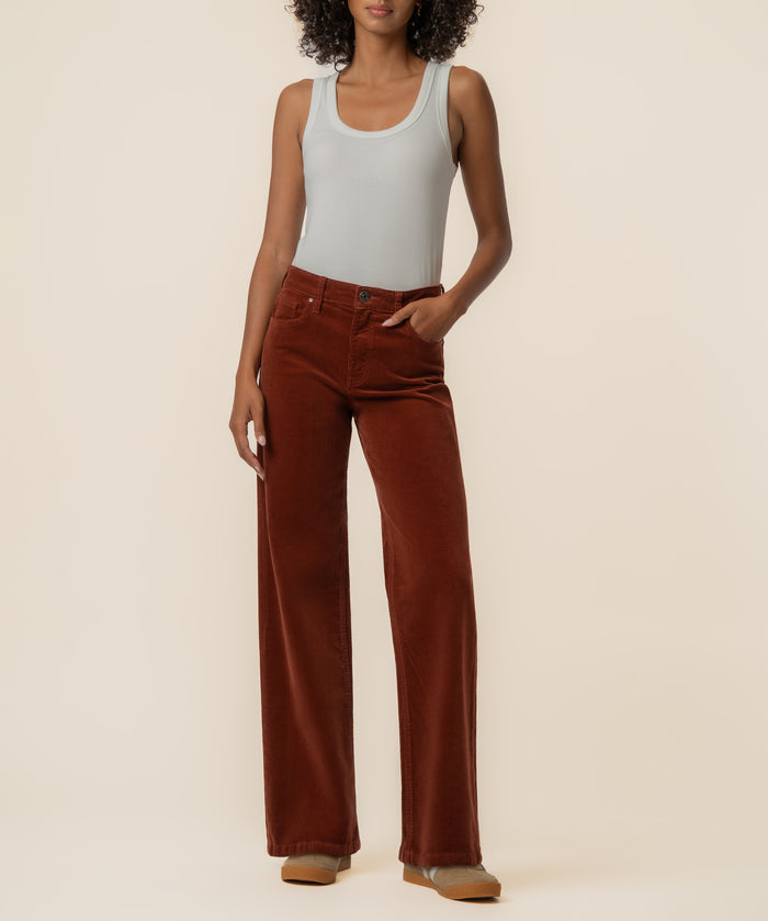 Jean Corduroy High Rise Wide Straight Leg in Sienna
