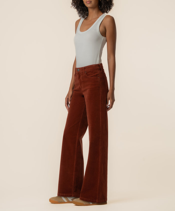 Jean Corduroy High Rise Wide Straight Leg in Sienna