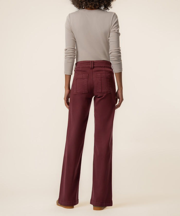 Jodi Twill High Rise Straight Leg in Claret