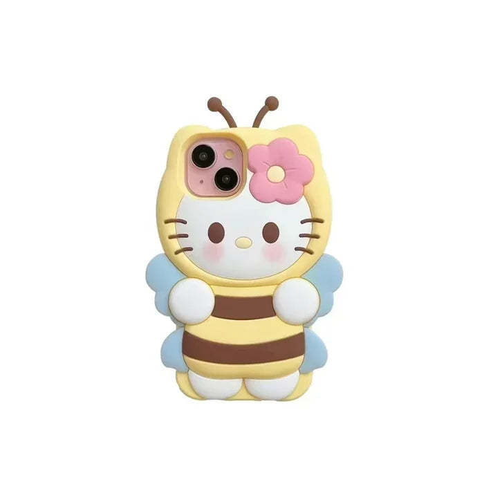 Kawaii 3D Cartoon Bee Hello Kitty Phone Case PhoneShells