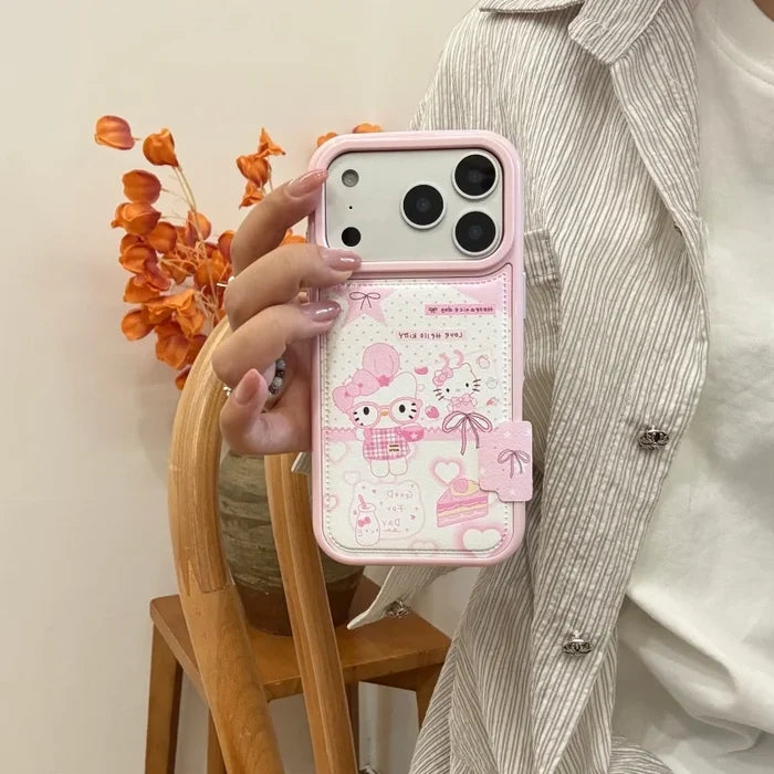Kawaii Cute Chef Hello Kitty Cat Polka Dots Phone Case For iPhone PhoneShells