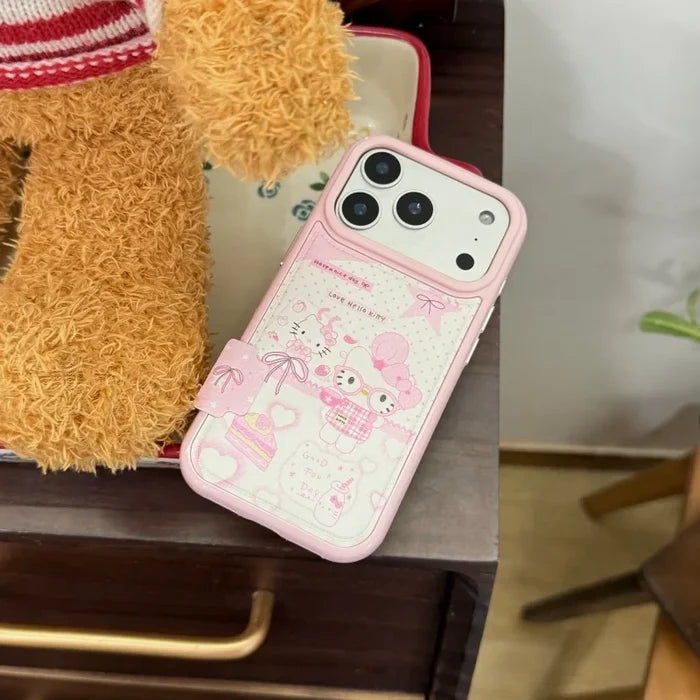 Kawaii Cute Chef Hello Kitty Cat Polka Dots Phone Case For iPhone PhoneShells