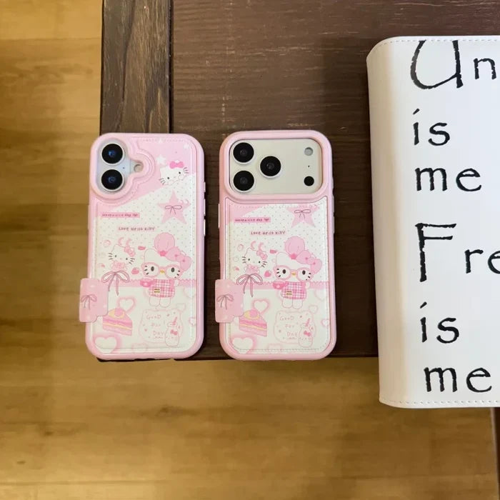 Kawaii Cute Chef Hello Kitty Cat Polka Dots Phone Case For iPhone PhoneShells