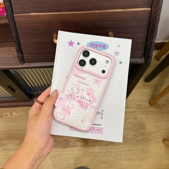 Kawaii Cute Chef Hello Kitty Cat Polka Dots Phone Case For iPhone PhoneShells