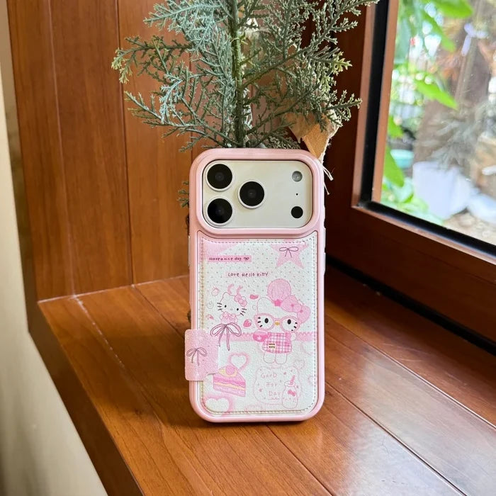 Kawaii Cute Chef Hello Kitty Cat Polka Dots Phone Case For iPhone PhoneShells