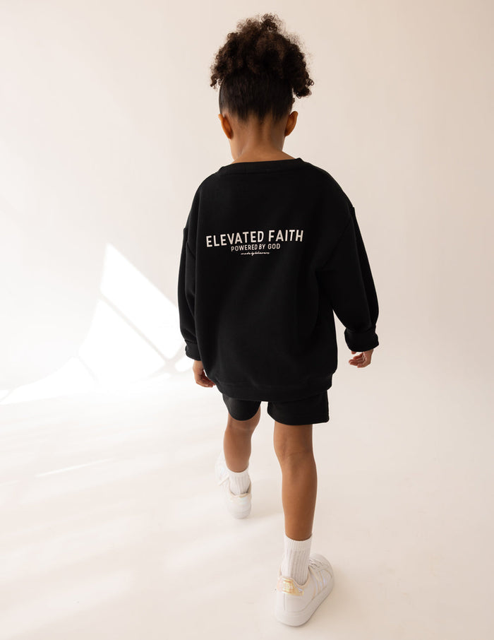 Kingdom Club Black Kids Crewneck Elevated Faith