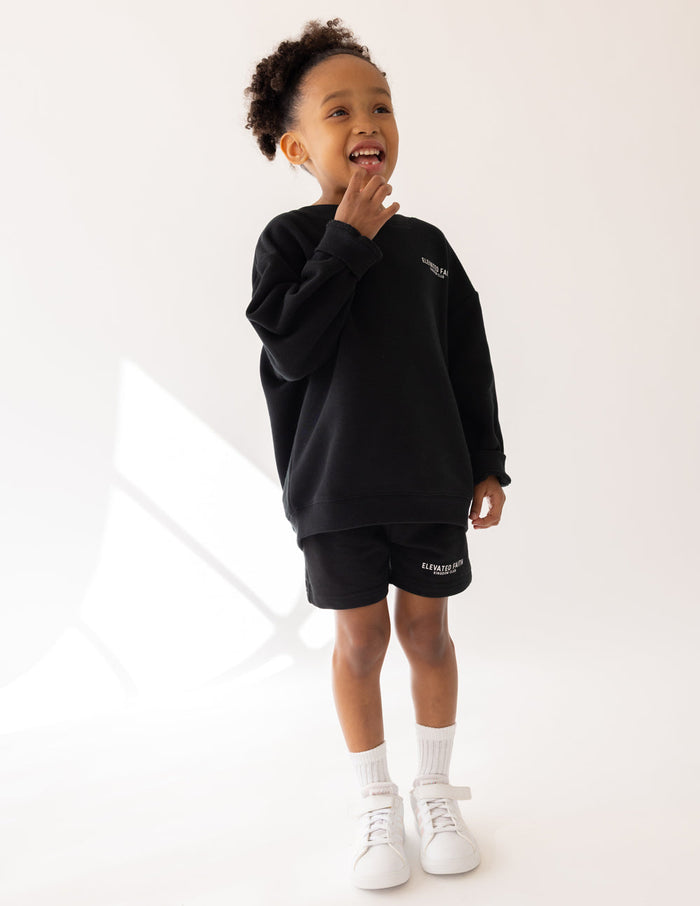 Kingdom Club Black Kids Crewneck Elevated Faith