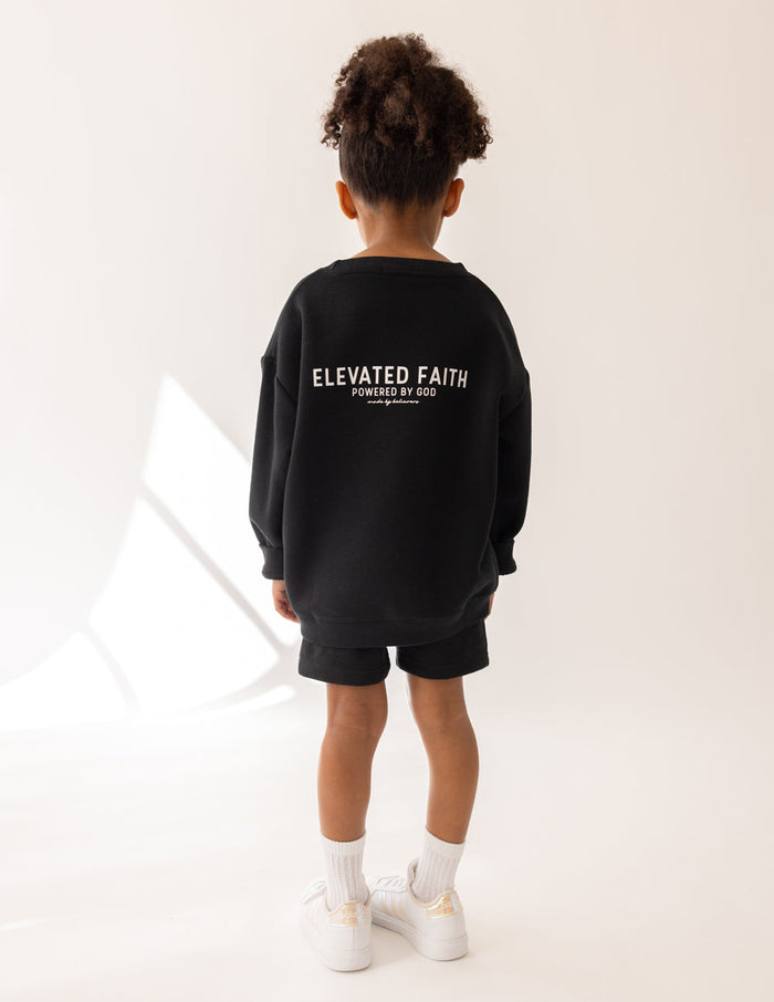 Kingdom Club Black Kids Crewneck Elevated Faith