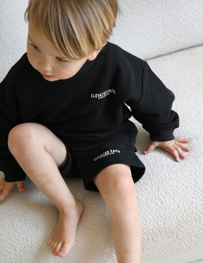 Kingdom Club Black Kids Crewneck Elevated Faith