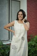 Kora flex cotton kurti/dress with floral embroidery and stitch line detailings MBS-768 **Ready to dispatch**