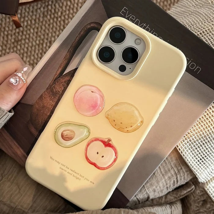 Korean 3D Fruit Graffiti Sticker Phone Case For iPhone PhoneShells