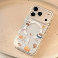 Korean Cartoon Cream Bagel Magnetic Bracket Phone Case For iPhone PhoneShells